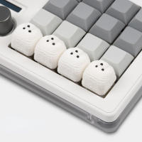Tecla personalizada de goteo de resina hecha a mano, Teclado mecánico, lindo Oso Blanco, regalo de vacaciones - details 1