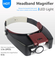 Lupa LED con diadema para lectura, gafas de aumento para casco de reparación artesanal, lupas dentales 1,0/1,5/3,5/10X - details 1
