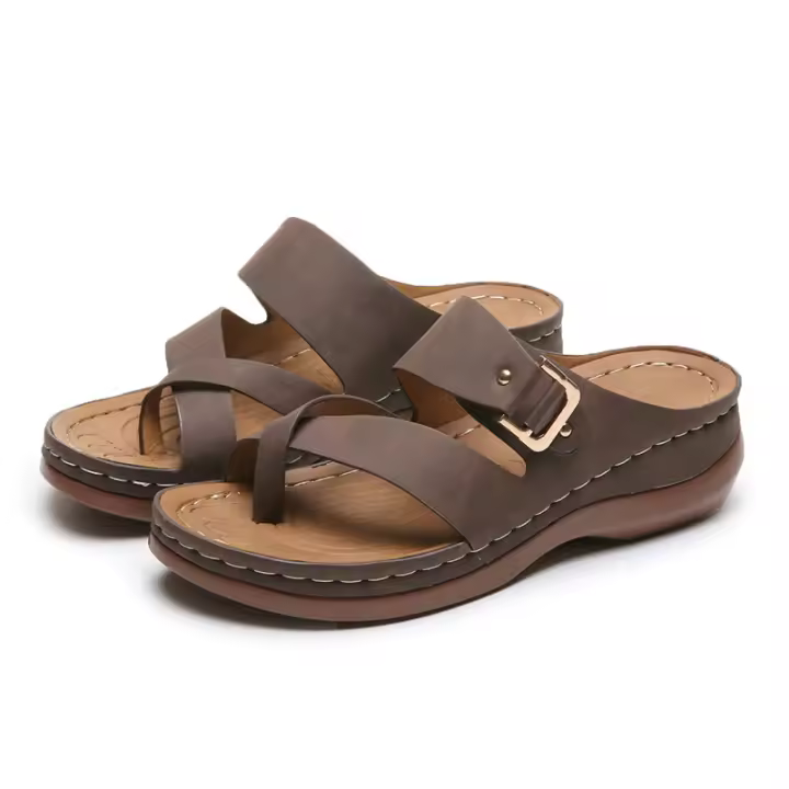 Zapatillas de tacón de cuña para mujer, zapatos de moda de verano - 1