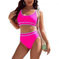 Bikini para mujeres con push up, deportivo, de cintura alta, traje de baño, conjunto de bikini de dos piezas - details 6