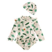Chic Traje de Baño de Una Pieza Floral sin Espalda para Niñas Bikini de Bebé a Prueba de Sol con Sombrero Perfecto para Vacaciones en la Playa - details 17