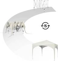 Gazebo Party Tent Gazebo emergente impermeable, protección solar, tela Oxford y estructura de metal 3x3m Beige - details 1