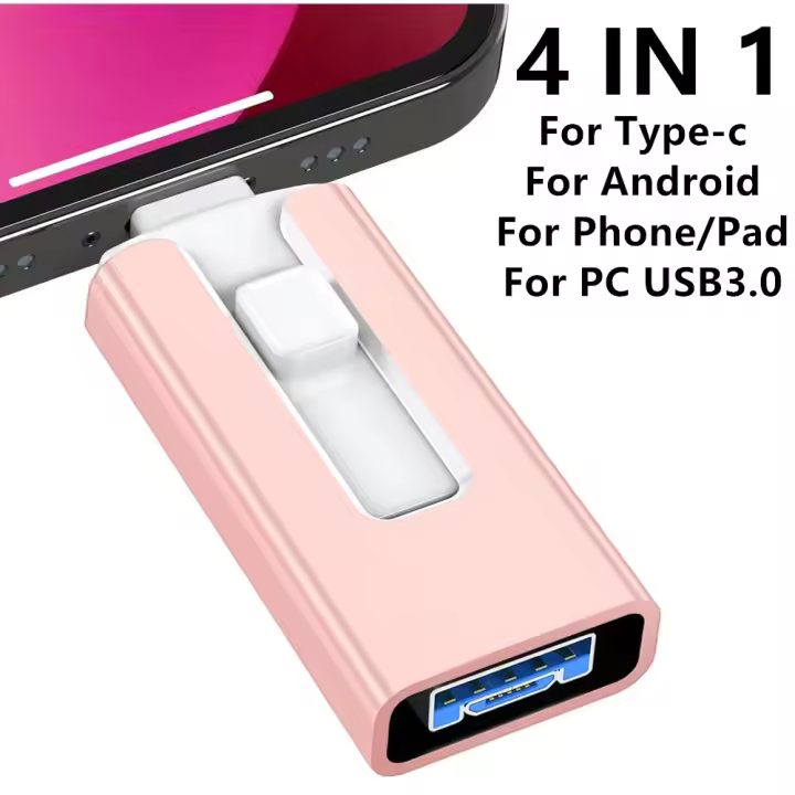 Pulida de Flash USB 3.0 de 512GB y Más Interfaz de Lightning para iPhone y iPad A Prueba de Golpes - 1