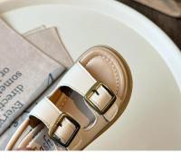 Sandalias de playa informales para niños y niñas, zapatos planos con hebilla de Metal para vacaciones de verano, diseño minimalista de estilo neutro elegante - details 9