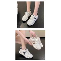 Zapatillas de deporte informales para mujer, zapatos antideslizantes de fondo suave para correr, color blanco - details 8