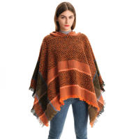Chal de moda para mujer, elegante patrón de hueso de pescado, con capucha, chal y capa - details 2