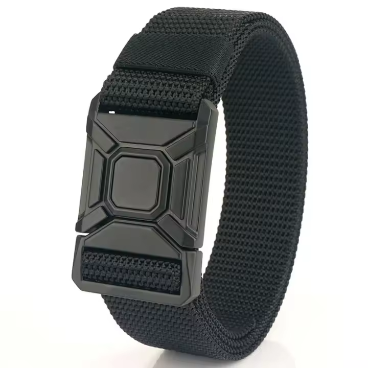 Cinturón táctico de liberación rápida para hombre y mujer, cinturón militar para exteriores, accesorios deportivos de nailon suave real, cinturón negro, nuevo - 1