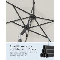 Sombrilla de Jardín 300 cm, UPF 50+, Parasol, 30 ° de Inclinación en dos Direcciones, con , para Patio, Terraza, , Piscina, sin Base, Beige GPU30BE - details 73