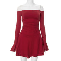 M23DS735 Vestido superior de color sólido plisado de cintura alta ajustado nuevo a la moda para mujer - details 72