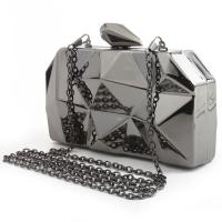 Bag Women 's Cube Metal Handbook Evening Pack Fashion swallow Chain hombro Banquet dress Pack - details 5