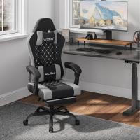 Silla de Juego Ergonómica Oficina con Soporte Lumbar Masaje y Reposapiés Extraible - details 4