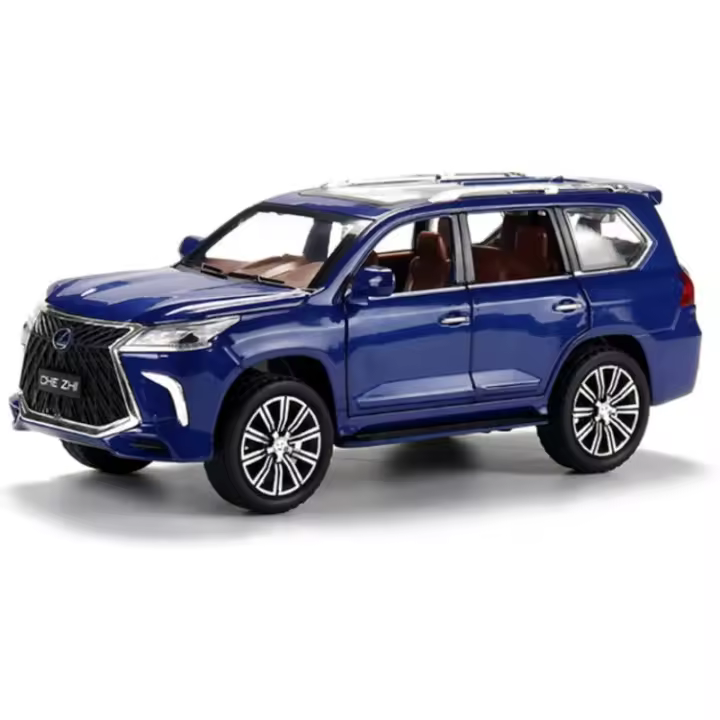 LX570 1/32 Coche SUV de Carretera Fuera del Camino Juguete de Metal Moldeado con Sonido y Luz, 6 Puertas Abiertas para Niños Niña Regalo Perfecto - 1