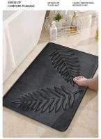 Alfombrilla de baño con patrones de hojas, alfombra de baño antideslizante, alfombrilla de inodoro en forma de U, alfombra suave de baño absorbente, decoración de baño, accesorio para el hogar - details 1