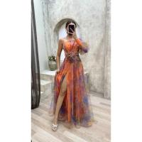 2025Vestido nuevo multifuncional de malla con hombros descubiertos para mujer, temperamento elegante, ajustado, a la moda, para fiesta atmosférica, A - details 14