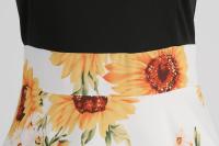 Vestido de falda grande con estampado de cerezas sin mangas y cuello redondo estilo mujer - details 4
