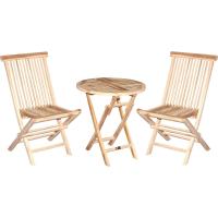 jardín de tres piezas de madera de teca, silla plegable y mesa plegable cuadrada de - details 2