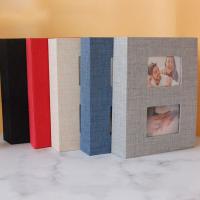 Álbum de fotos con cubierta de lino, 200 piezas, tipo Interleaf, 6 pulgadas, libro de fotos, almacenamiento de fotos, álbum de recortes grande - details 4