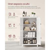 Mueble de Baño, Armario de Baño, Armario de Cocina, Armario Almacenaje con 4 Puertas, Estantes Regulables, 30 x 60 x 110 cm, Blanco - details 3