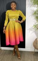 Vestido Miyake 2024, nuevo vestido plisado De tres casas, suelto, cuello redondo, manga larga, dobladillo cónico, vestido mullido para mujer De Fiesta Pedreriaos - details 8