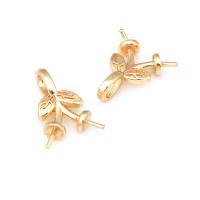 Perlas de latón de alta calidad con baño de oro de 18K, media perforación, para conectar dijes, tapas de perlas, accesorios para la fabricación de joyería DIY para mujeres - details 25