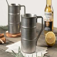Taza de cerveza de acero inoxidable 304 de estilo industrial, bebida fría estilo camping al aire libre, taza de alta estética - details 2