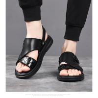 Sandalias de Verano para Hombres Suelas Gruesas, Estilo Casual, Zapatillas de Playa de Cuero Antideslizante, Doble Propósito - details 11