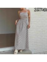 Top de tubo, vestido camisola a rayas en contraste, verano para mujer, nuevo temperamento de alta gama, falda delgada de cintura alta - details 0