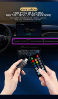 Barra de luz ambiental para coche, lámpara de atmósfera con tira oculta Interior LED Universal RGB con múltiples modos - details 9