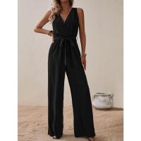 2025 Nuevo Mono Halter Estilo Europeo Y Americano Nueva Llegada Con Cordones De Cintura Alta Mono Sin Mangas Moda Conjunto Casual - details 3