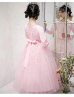 Vestido de niña para otoño/invierno, estilo princesa, largo, con flores, para boda, fiesta, piano. - details 19