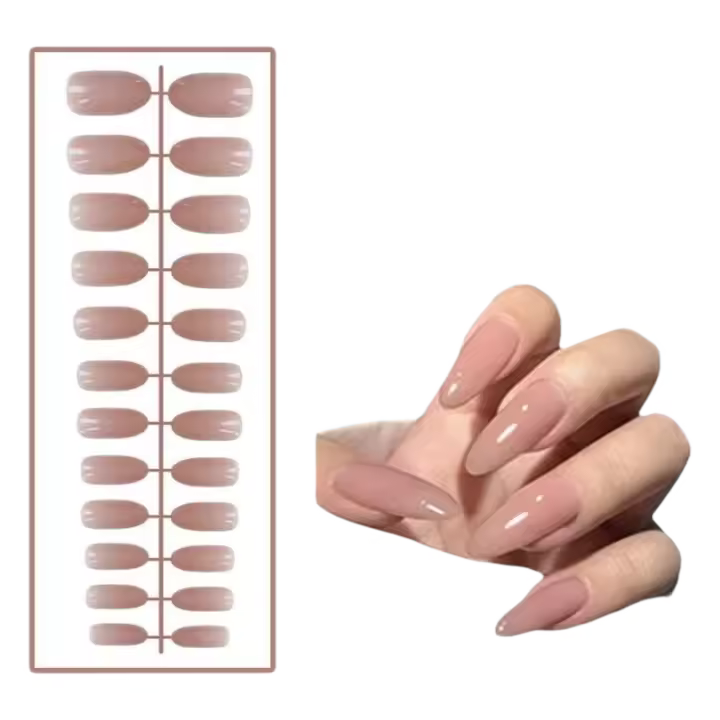 Arte Abstracto de Uñas en Forma de Mariposa 24 Piezas, Estilo Luna/Sol/Venus Desnuda Sin Pegamento - 1
