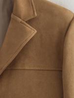 Chaqueta de mujer Chaquetas de dinero viejo Chaqueta de ante de cuero marrón Abrigo Chaqueta vintage de entretiempo Otoño Invierno Nuevo en prendas de vestir exteriores - details 5