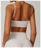Sujetador de Yoga suave con espalda de belleza para mujer, entrenamiento de gimnasio, deportes de secado rápido, Top elástico con doble hombro y cuello, ropa interior para correr y Fitness al aire libre - details 6