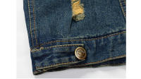 Chaleco vaquero informal para hombre con estilo de cuello, ajustado, sin mangas, rasgado, moda Hip Hop, Material exterior de algodón - details 8