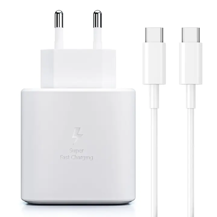 45W Cargador con cable USB C de 2 M, cargador de teléfono de carga rápida para S23/S22/S21/S10, Note 20/10, Tab S8/S8 Ultra/S8 Plus, compatible con dispositivos tipo C/smartphone/tableta - 1