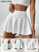 Skorts deportivos de verano con bolsillos, faldas cortas de tenis de cintura alta diseñadas para evitar la exposición, faldas cortas de dos piezas de imitación para golf y entrenamientos de bádminton, nuevos skorts para mujer con bolsillos laterales para - details 6