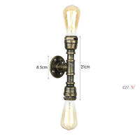 Candelabro de pared de tubería de agua Industrial Steampunk Vintage E27 Edison, lámpara de pared rústica para pasillo, cafetería, Bar, hogar, óxido - details 5
