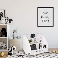 4 Ruedas y 3 Estantes Pequeños Librero Infantil para Habitación Organizador Multiusos Estante Mini Libreria Gris Maram - details 12