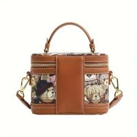 Bolso de Cubo para Mujer con Diseño de Oso Bolso de Mano Elegante con Correa Ajustable, Cierre de Cremallera, Herrajes de Tono Dorado Pink/Brown/Blue Bolso Casual - details 8