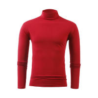 Camiseta de manga larga con cuello medio alto para hombre, Jersey informal de Color sólido, ropa interior - details 20