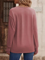 Camiseta holgada de manga larga con cuello en V para mujer, Tops blancos informales, jersey de oficina, otoño e invierno, nuevo - details 19