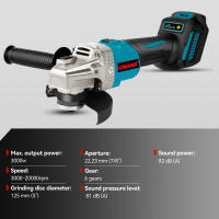ONEVAN-amoladora angular eléctrica sin escobillas, 125MM, 3000W, 6 engranajes, cortador de pulido, herramienta eléctrica de madera y Metal para Pin de batería Makita de 18V - details 0