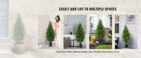 SucceBuy Árbol topiario de cedro artificial, planta de ciprés de pino falso de hoja perenne con hojas adicionales y maceta. Juego de vegetación artificial con clasificación UV para decoración del hogar en interiores y exteriores. - details 4