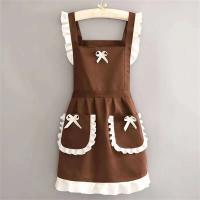 Lindo vestido de sirvienta japonesa con cintura cocina hogar restaurante ropa de trabajo para mujeres monos de café delantal - details 2