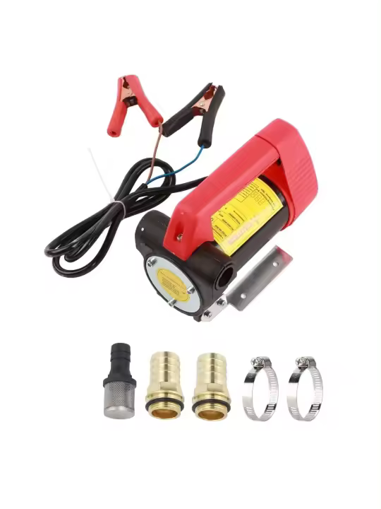 Bomba de transferencia de combustible de 12V CC, hierro fundido eléctrico portátil para accesorios de vehículos diésel de alta resistencia - 1