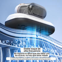 Aspiradora de mano inalámbrica antiácaros de 150 W, limpiadora de colchones UV antiácaros de 10 kPa, con filtro de doble taza, elimina el 99,99 % de ácaros y bacterias en camas, almohadas, sofás, colchones y alfombras. Ideal para desinfección (blanco). - details 3