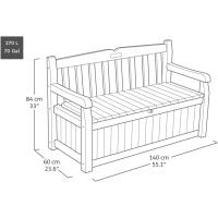 Baúl de Almacenamiento de Resina Grafito Capacidad de 265L Ideal para Ordenación de Jardín y Terraza 140 x 60 x 84 cm - details 2