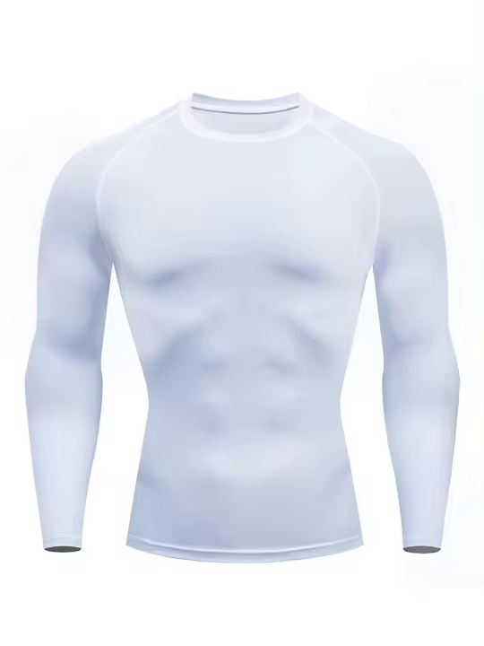 Men's Long Sleeve Compression Shirts: Perfect For Workouts & Yoga - Quick Dry & Breathable! - 1