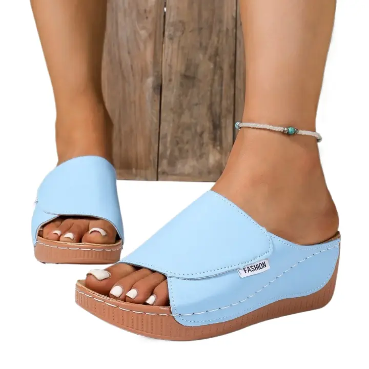 Sandalias de verano Zapatos para mujer Pisa fuerte con plataforma Sin cordones - 1