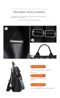 Mochila de Cuero Suave Casual para Mujeres Impermeable, Resistente al Desgaste, Antirrobo con Patrones de Parche Bolsa de Hombro Grande con Lining de Dacron - details 24